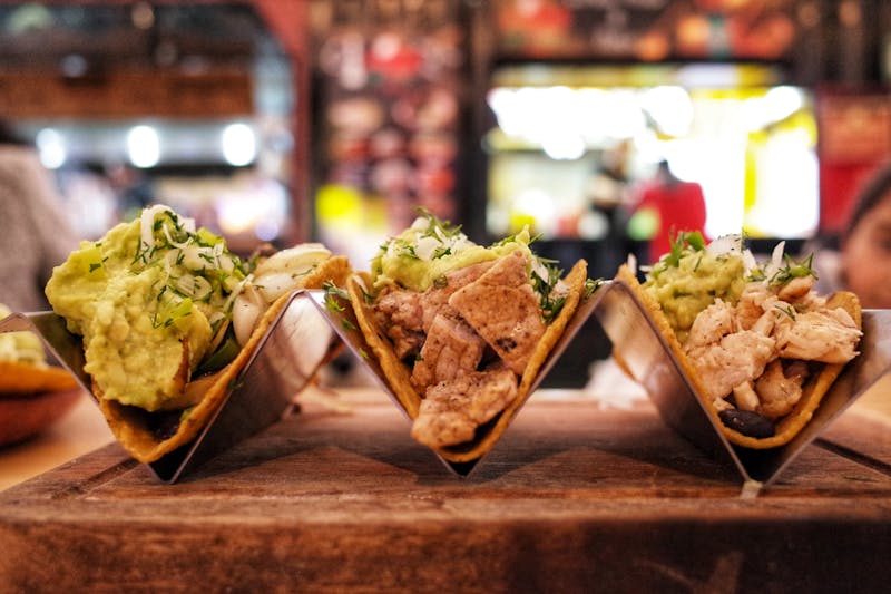 Spicy chicken tinga tacos at Chuys